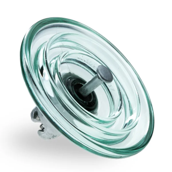 Glass disc insulator, pin and socket detail