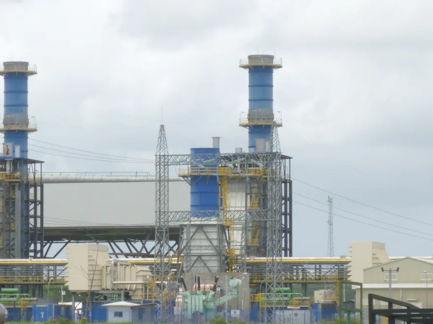 Power plant and high-voltage switchyard gantry structures