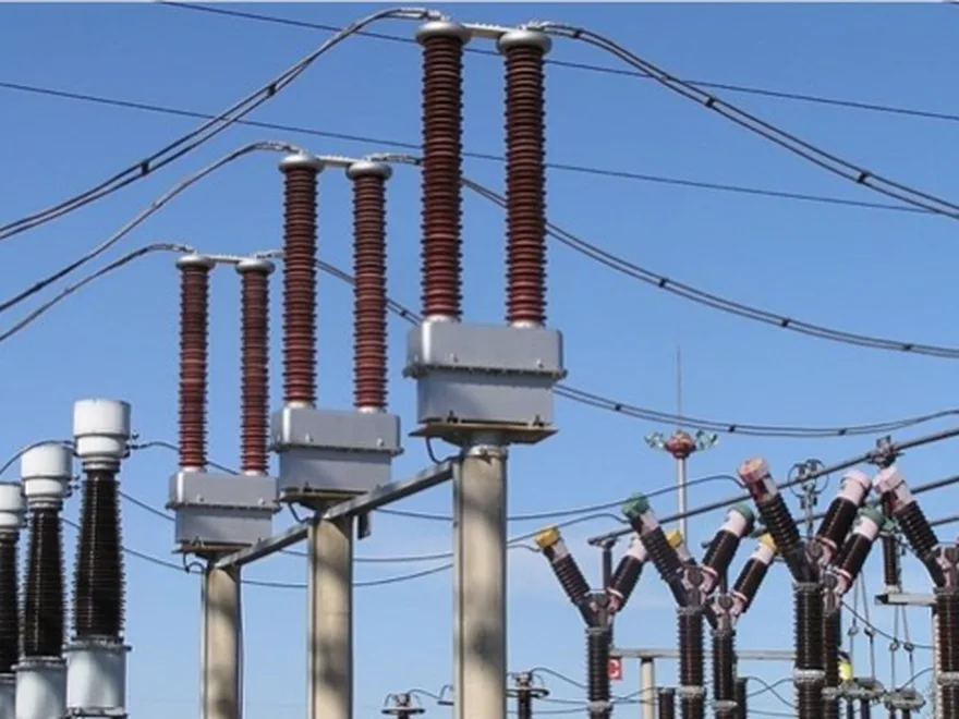 Current and voltage transformers in an outdoor substation bay